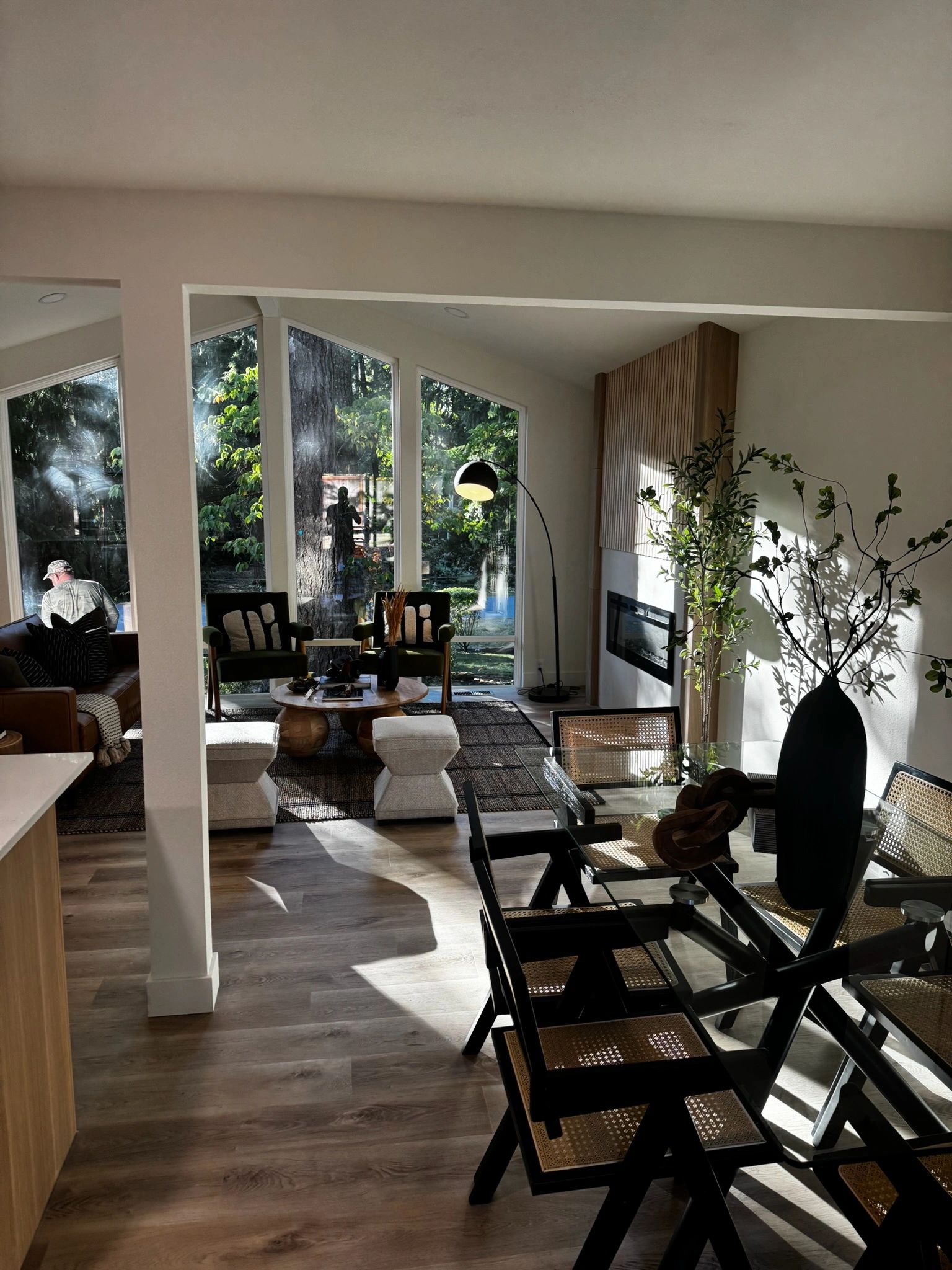 Freshly painted living and dining room
